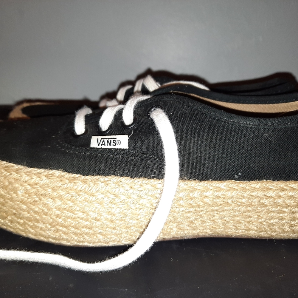 Vans Black Platforms size 7 women (5.5 men)